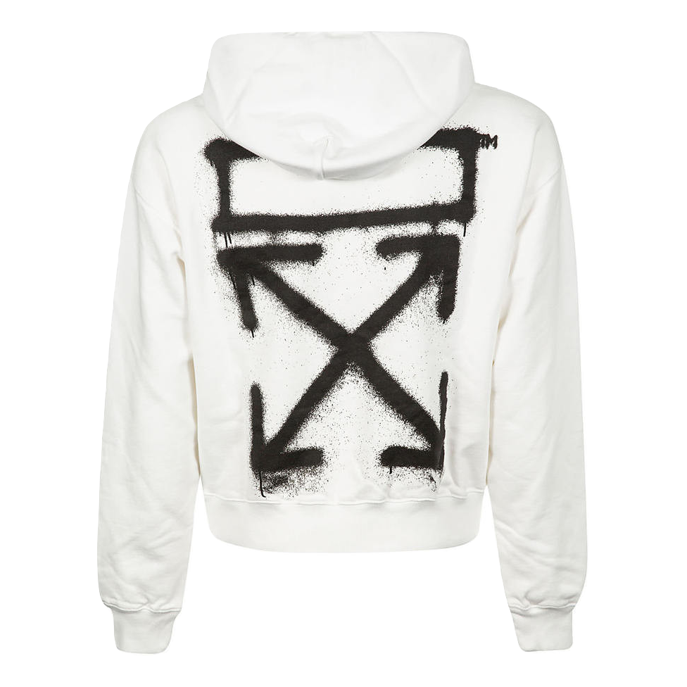 Off-White Spray Painting Over Hoodie - White/Black – Grails SF