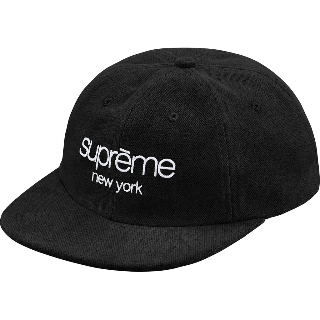 Supreme Classic Logo 6-Panel Hat Black