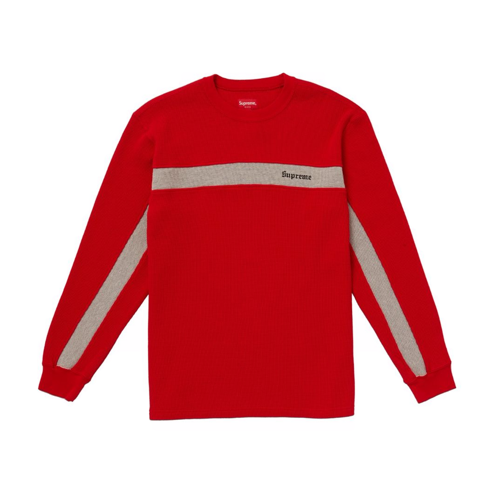 Supreme Panel Stripe Waffle Thermal - Red – Grails SF