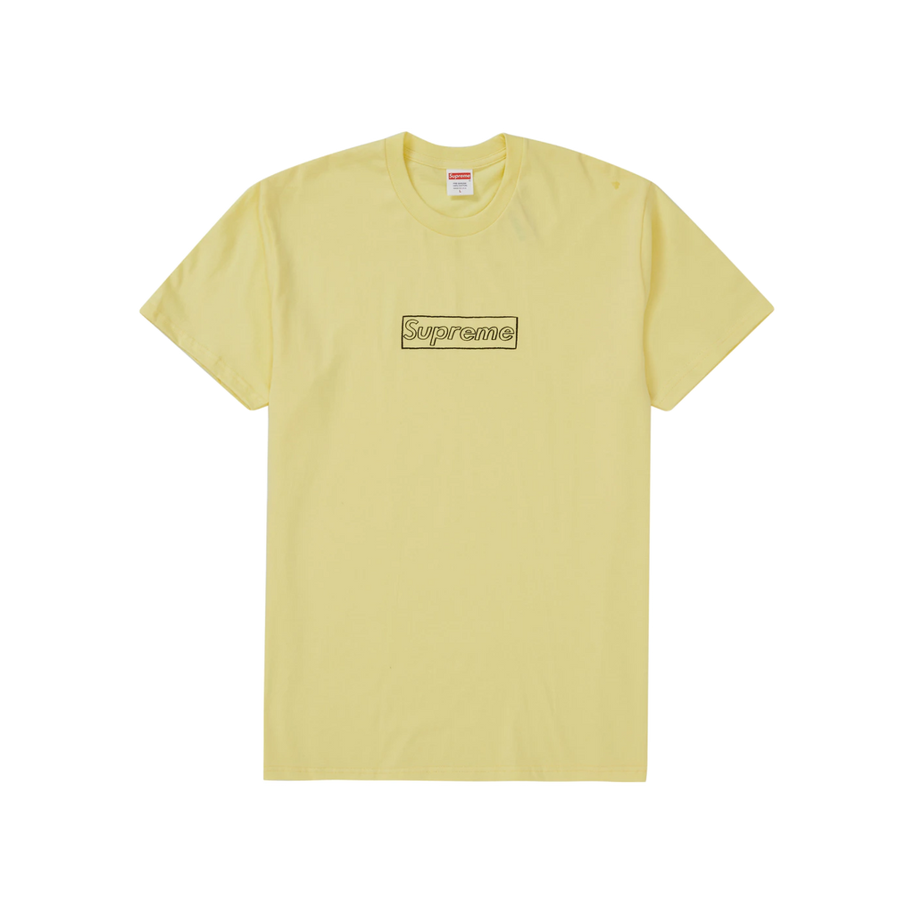 Supreme Kaws Chalk Logo Tee - Pale Yellow – Grails SF