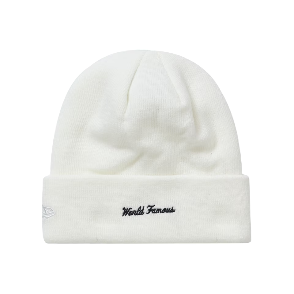 World Building MMXXII Knit Box Logo Beanie Hat (White)