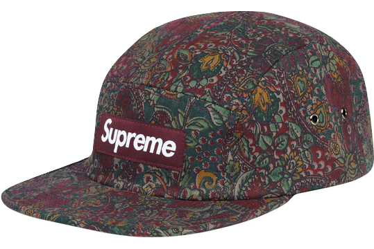 Supreme Paisley 5 Panel Camp Cap - Maroon