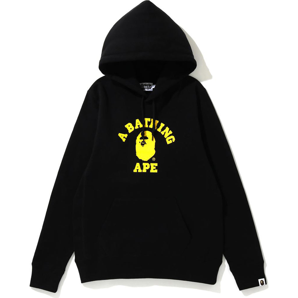 A Bathing Ape College Pullover Hoodie Black Yellow