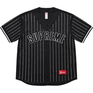 Supreme Rhinestone Stripe Baseball Jersey - Used