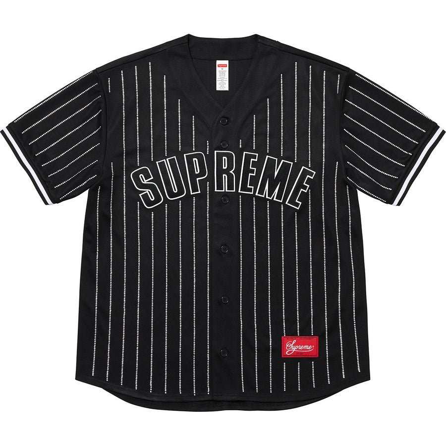 Supreme Rhinestone Stripe Baseball Jersey - Used