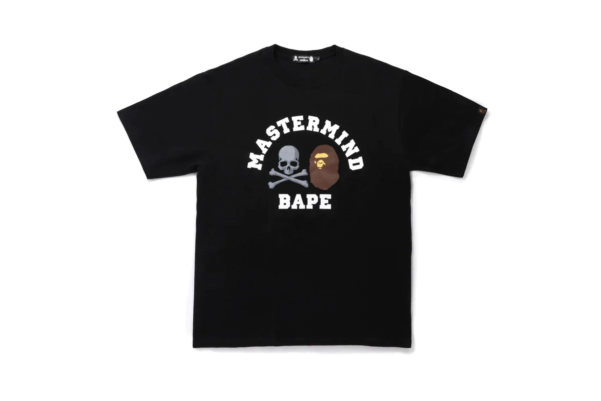 A Bathing Ape x Mastermind Japan Logo College Tee - Black - Used