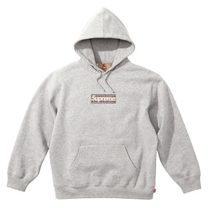 Supreme Burberry Box Logo Hooded Sweatshirt - Heather Grey - Used