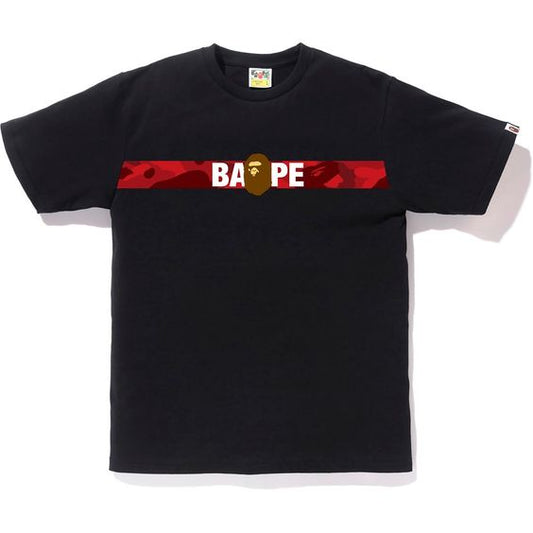 A Bathing Ape Color Camo Tape Ape Head Tee - Black/Red