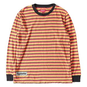 Supreme Multi Stripe Reflective Patch L/S Tee - Black/Multicolor