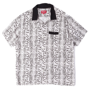 Supreme Snakeskin Rayon Button-up - White/Black