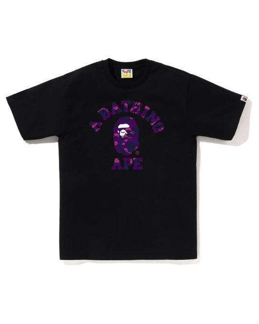 A Bathing Ape Color Camo A College Tee - Black/Purple