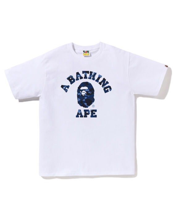 A Bathing Ape Color Camo A College Tee - White/Blue