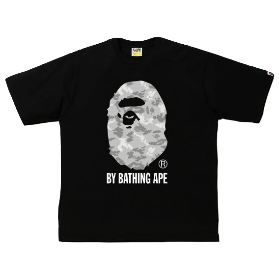 A Bathing Ape Digital Camo By Bathing Ape Tee - Black/Grey