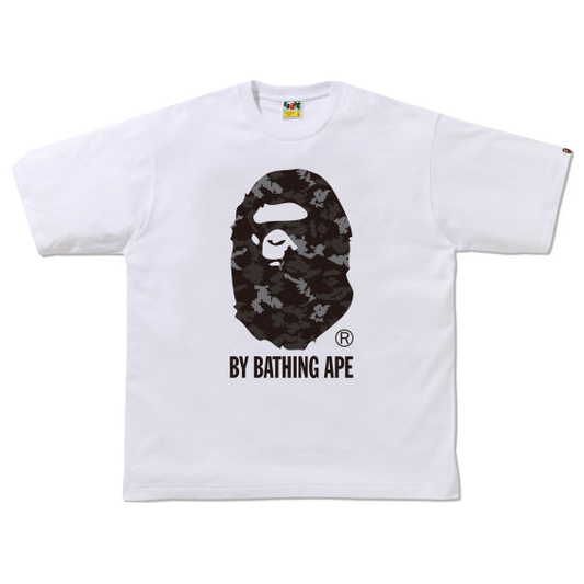 A Bathing Ape Digital Camo By Bathing Ape Tee - White/Black