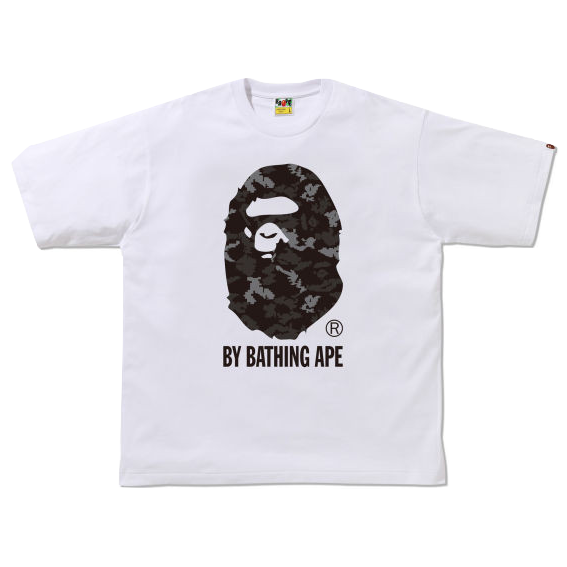 A Bathing Ape Digital Camo By Bathing Ape Tee - White/Black