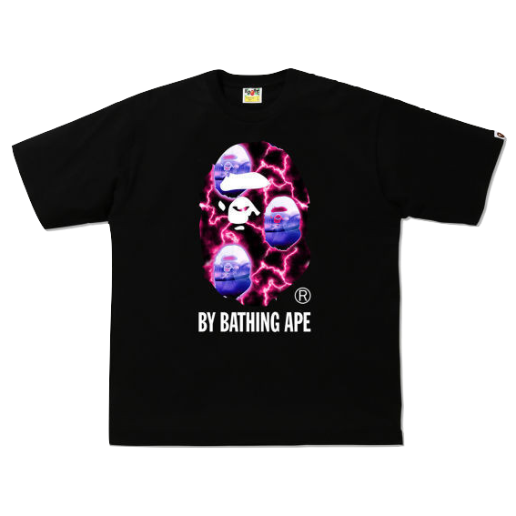 A Bathing Ape Lightning By Bathing Tee - Black/Purple