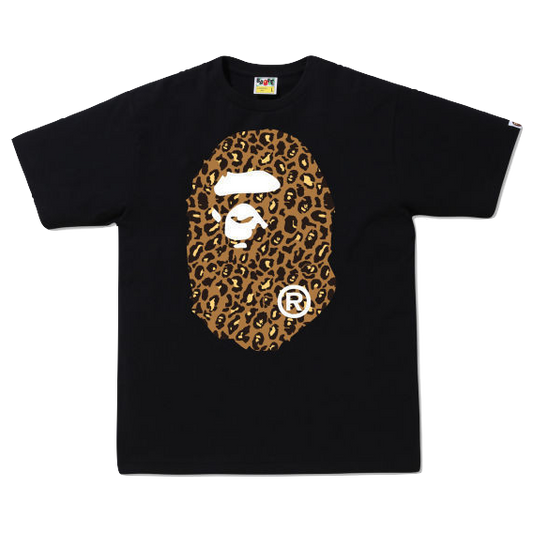 A Bathing Ape Leopard Big Ape Head Tee - Black/Brown