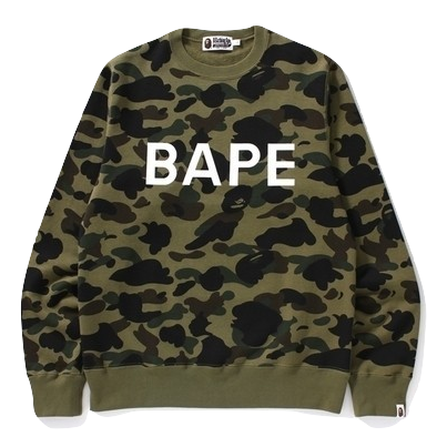 A Bathing Ape First Crewneck - Green Camo