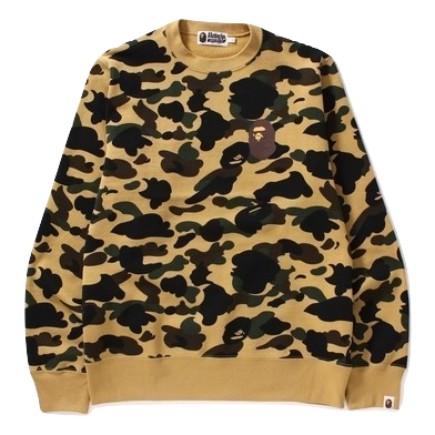 A Bathing Ape 1st Camo Ape Head Crewneck - Yellow Camo