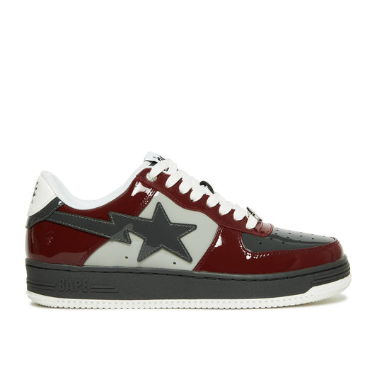 A Bathing Ape Bapesta Low M1 Patent 2022 - Gray x Red - Used