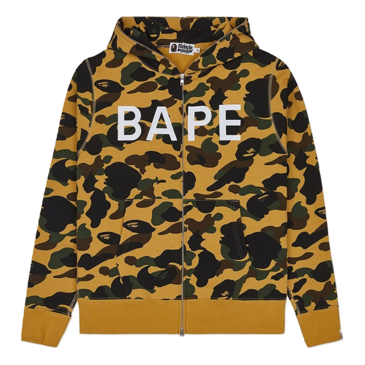 A Bathing Ape 1st Camo Wide Full Zip Hoodie - Yellow Camo