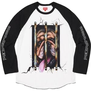 Supreme Dog Raglan L/S Top - Black - Used