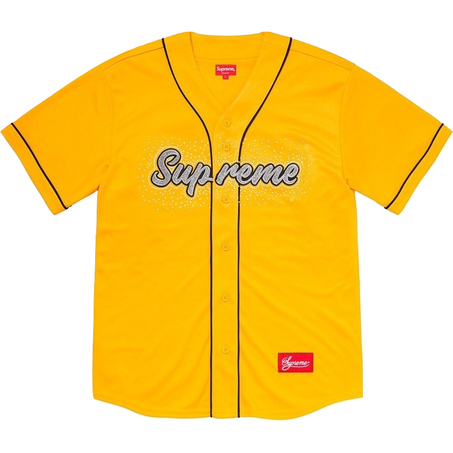 Supreme Rhinestone Baseball Jersey - Yellow – Grails SF