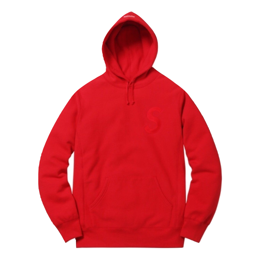 Supreme Tonal S Logo Hooded Sweatshirt - Red - Used