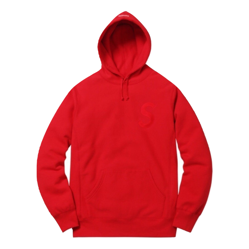 Supreme Tonal S Logo Hooded Sweatshirt - Red - Used