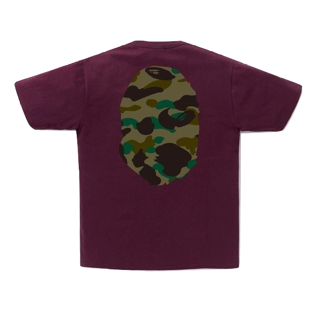 A Bathing Ape 1st Camo Big Ape Head Tee - Burgundy/Green