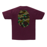 A Bathing Ape 1st Camo Big Ape Head Tee - Burgundy/Green