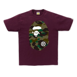 A Bathing Ape 1st Camo Big Ape Head Tee - Burgundy/Green - Used