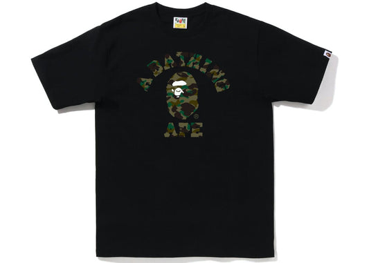 A Bathing Ape 1st Camo College Tee - Black/Green Camo