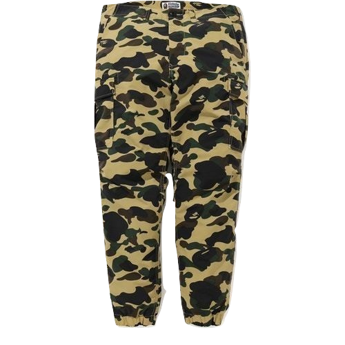 A Bathing Ape 1st Camo Nylon 6 Pocket Jogger Pants - Yellow