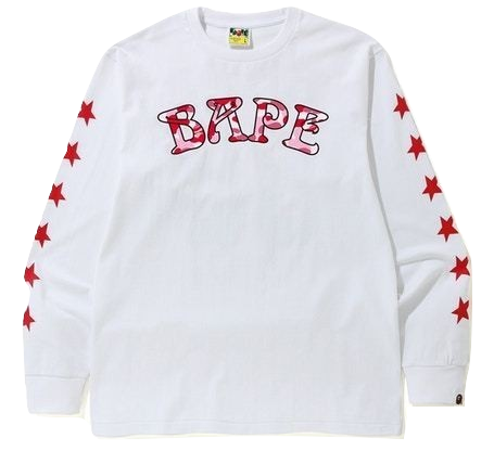 A Bathing Ape ABC Camo Long Sleeve - White/Pink