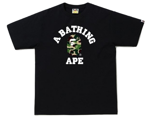 A Bathing Ape ABC College Tee - Black/ ABC Green Camo