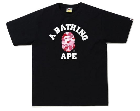 A Bathing Ape ABC College Tee - Black/ ABC Pink Camo