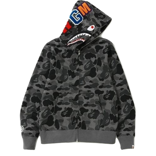 A Bathing Ape ABC Camo Shark Full Zip Hoodie - Black