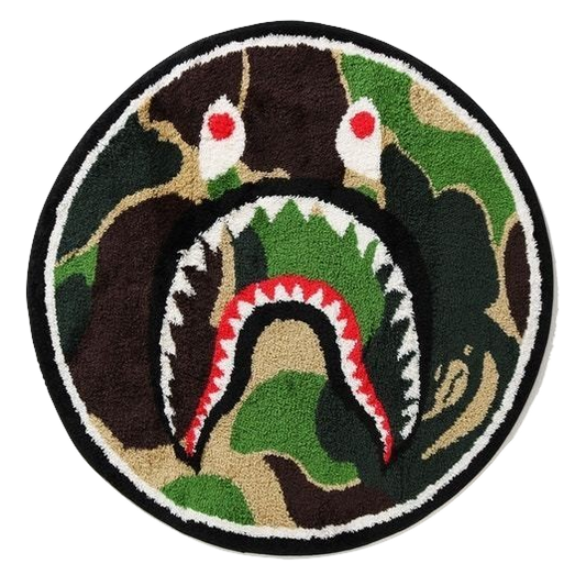 A Bathing Ape ABC Shark Rug - Green Camo