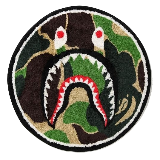 A Bathing Ape ABC Shark Rug - Green Camo