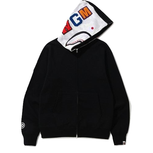 A Bathing Ape City Camo Side Shark Full-Zip Hoodie - Black