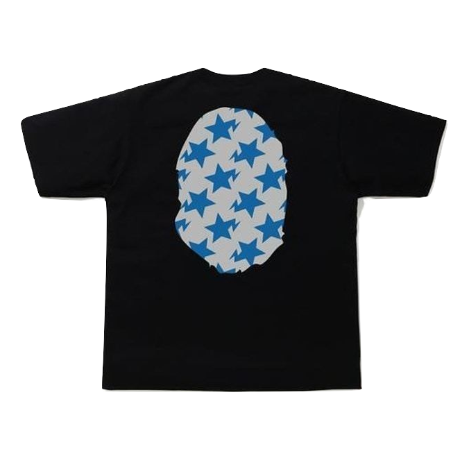 A Bathing Ape Bape Sta Pattern Big Ape Head Tee - Black - Used