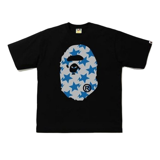 A Bathing Ape Bape Sta Pattern Big Ape Head Tee - Black