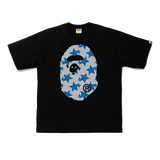 A Bathing Ape Bape Sta Pattern Big Ape Head Tee - Black - Used