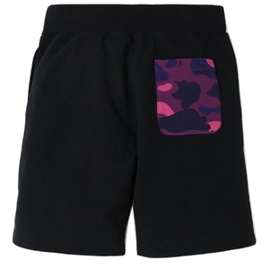 A Bathing Ape Shark Sweat Shorts - Black/Purple Camo - Used