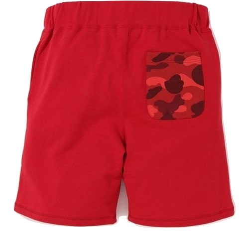 A Bathing Ape Shark Sweat Shorts - Red/Red Camo