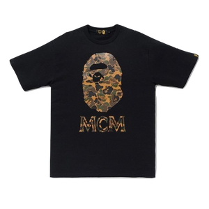 A Bathing Ape x MCM Ape Head Camo Tee - Brown