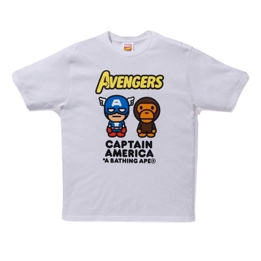 A Bathing Ape x Marvel Milo Captain America Tee - White