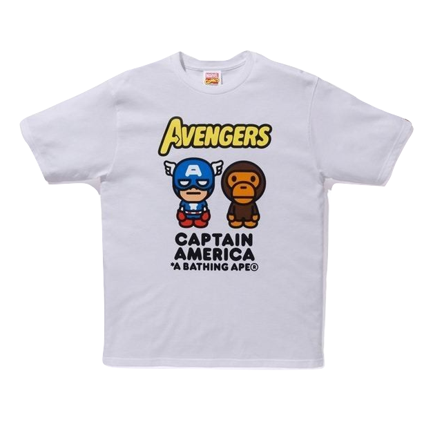 A Bathing Ape x Marvel Milo Captain America Tee - White