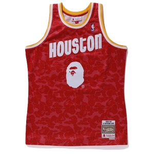 A Bathing Ape x Mitchell & Ness Rockets ABC Basketball Swingman Jersey - Red